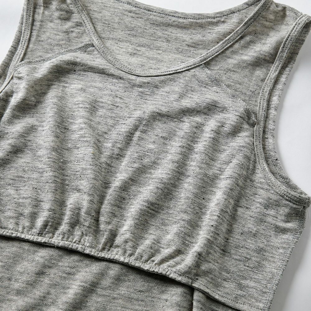 リネン100% カップ付き タンクトップ ブラトップ span公式オンライン
