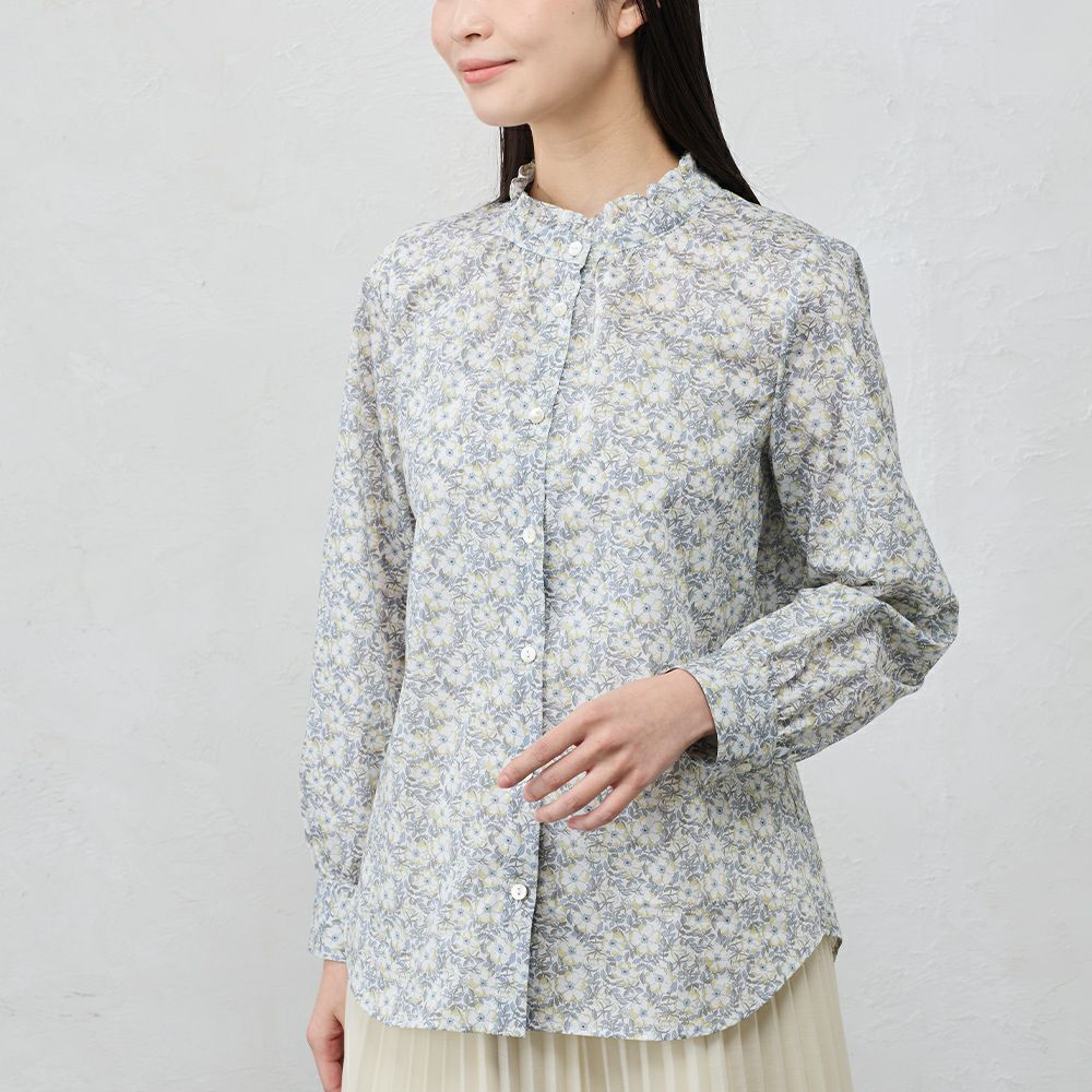 リバティプリント コーデュロイ シャツワンピース span公式オンライン