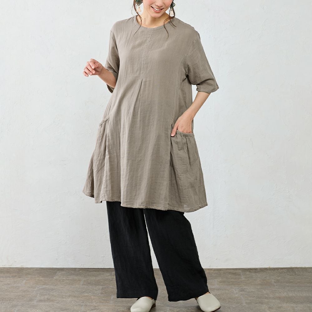 インド製 オーガニックコットンダブルガーゼチュニック span公式