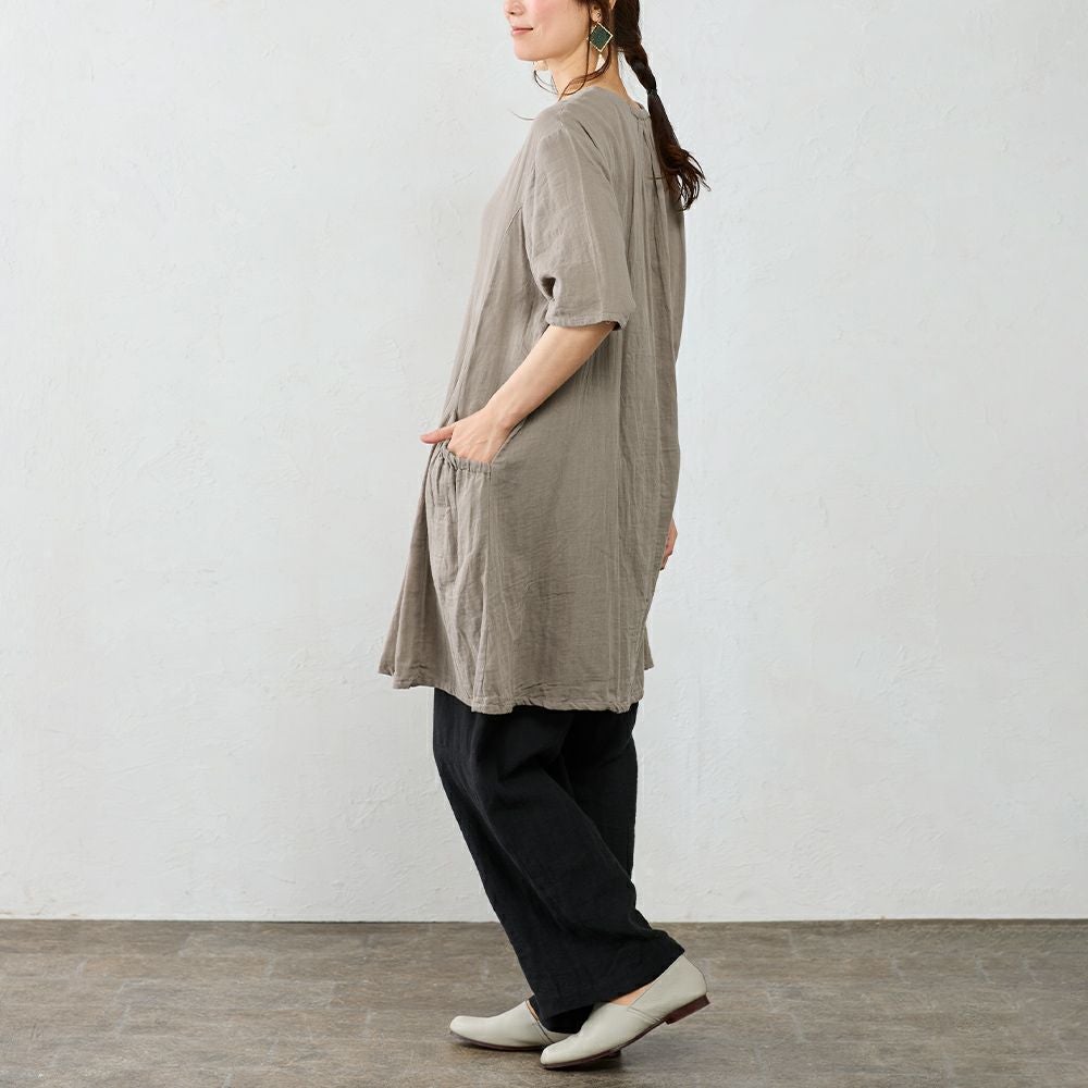 インド製 オーガニックコットンダブルガーゼチュニック span公式