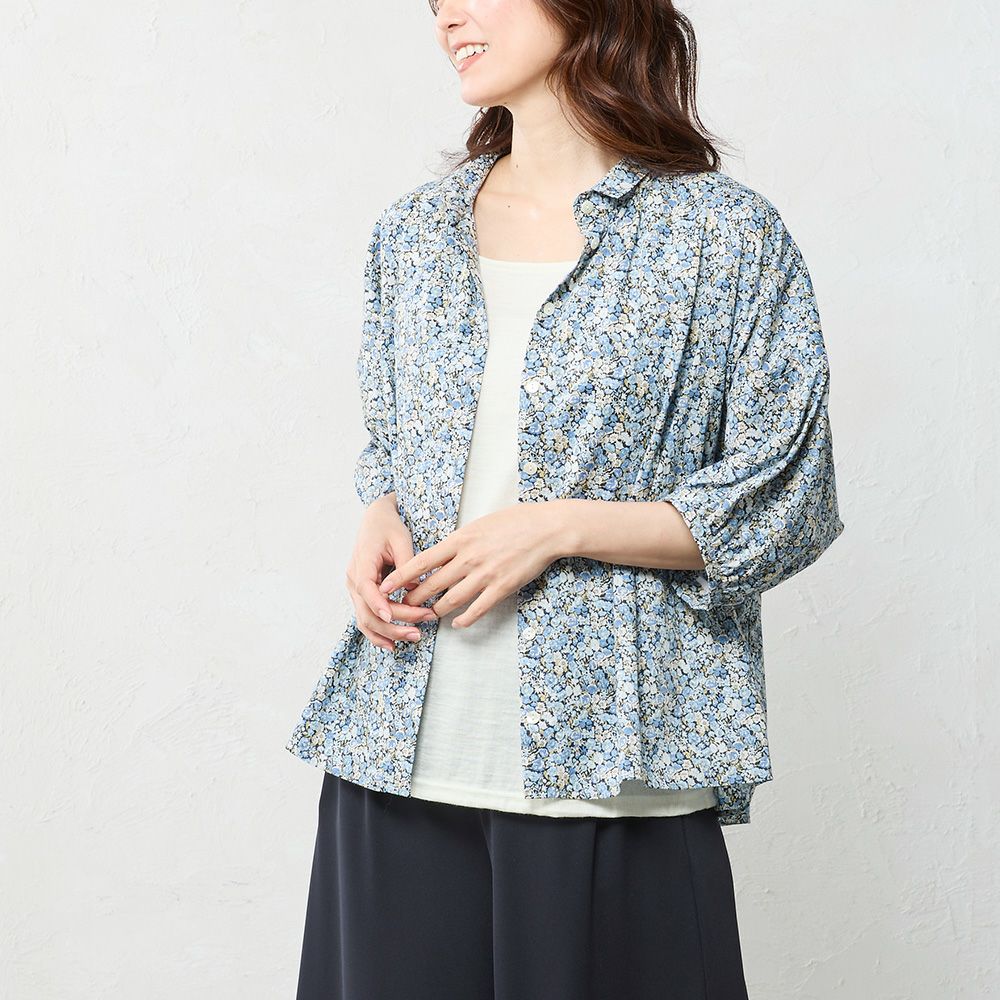 リバティプリント 七分袖 ドルマンブラウス span公式オンラインショップ