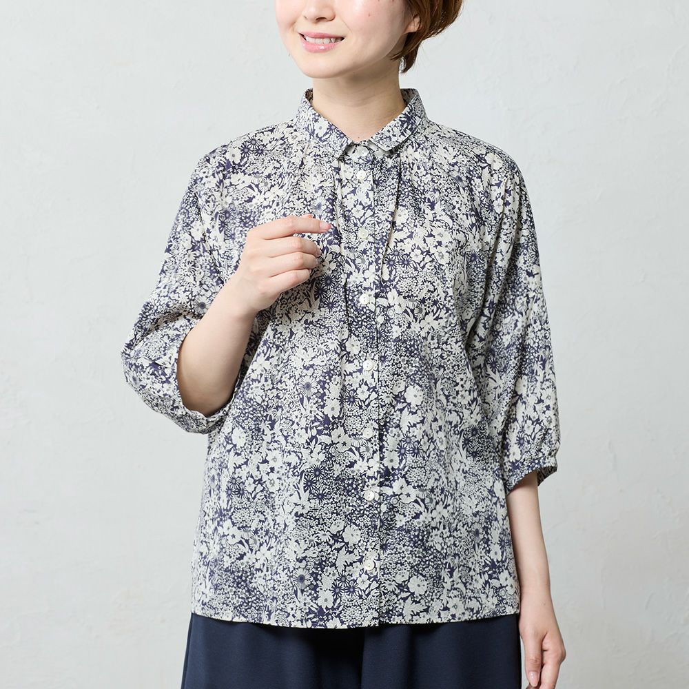 リバティプリント 七分袖 ドルマンブラウス span公式オンラインショップ