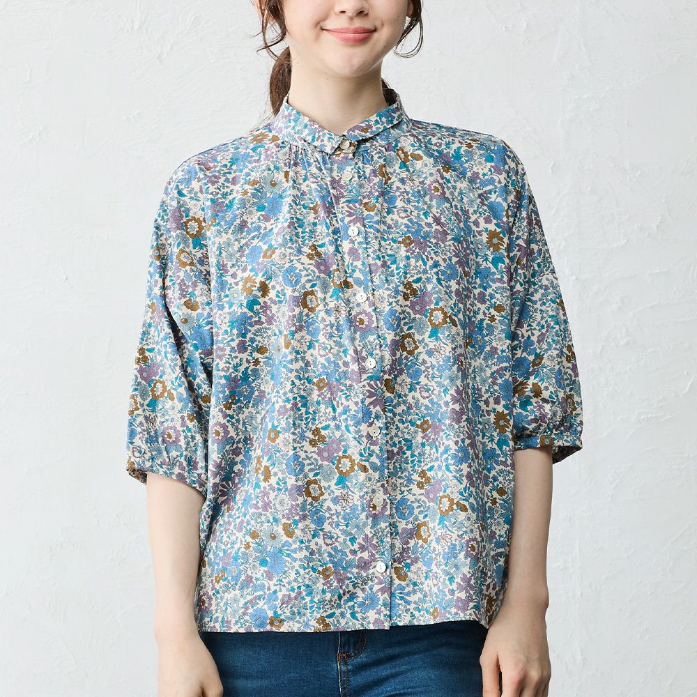 リバティプリント 七分袖 ドルマンブラウス span公式オンラインショップ