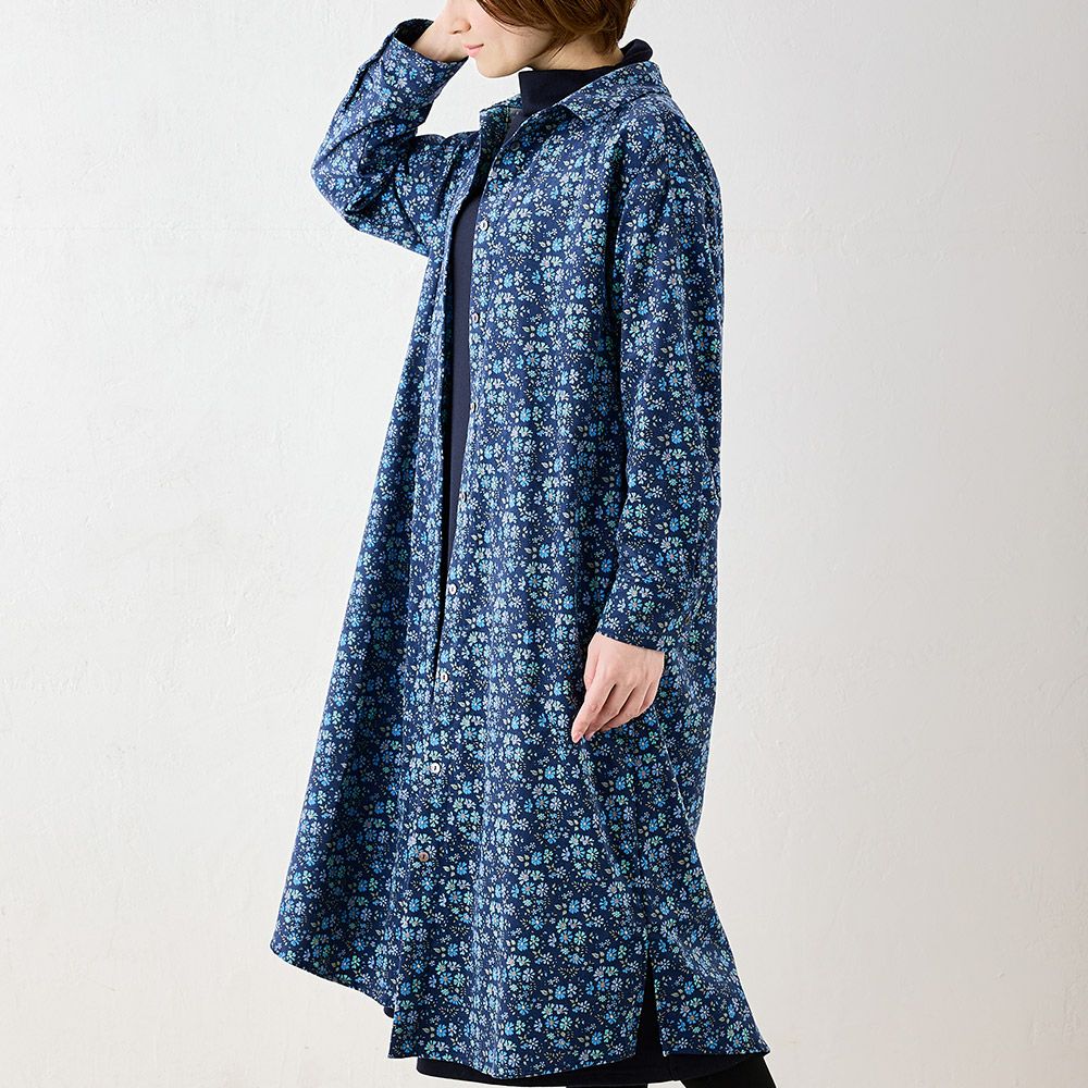 リバティプリント コーデュロイ シャツワンピース span公式オンライン