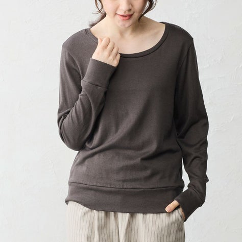 コットンカシミヤ クルーネックカットソー コットンカシミヤ クルー 