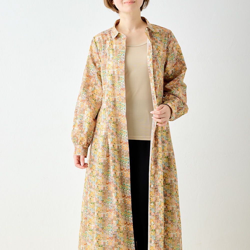 リバティプリント タナローン シャツワンピース span公式オンライン