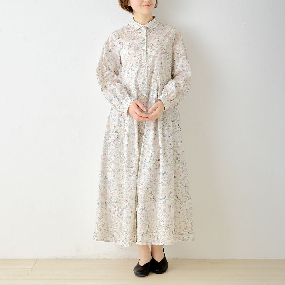 リバティプリント タナローン シャツワンピース span公式オンライン