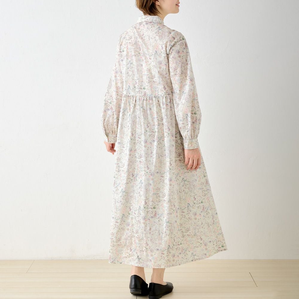 リバティプリント タナローン シャツワンピース span公式オンライン