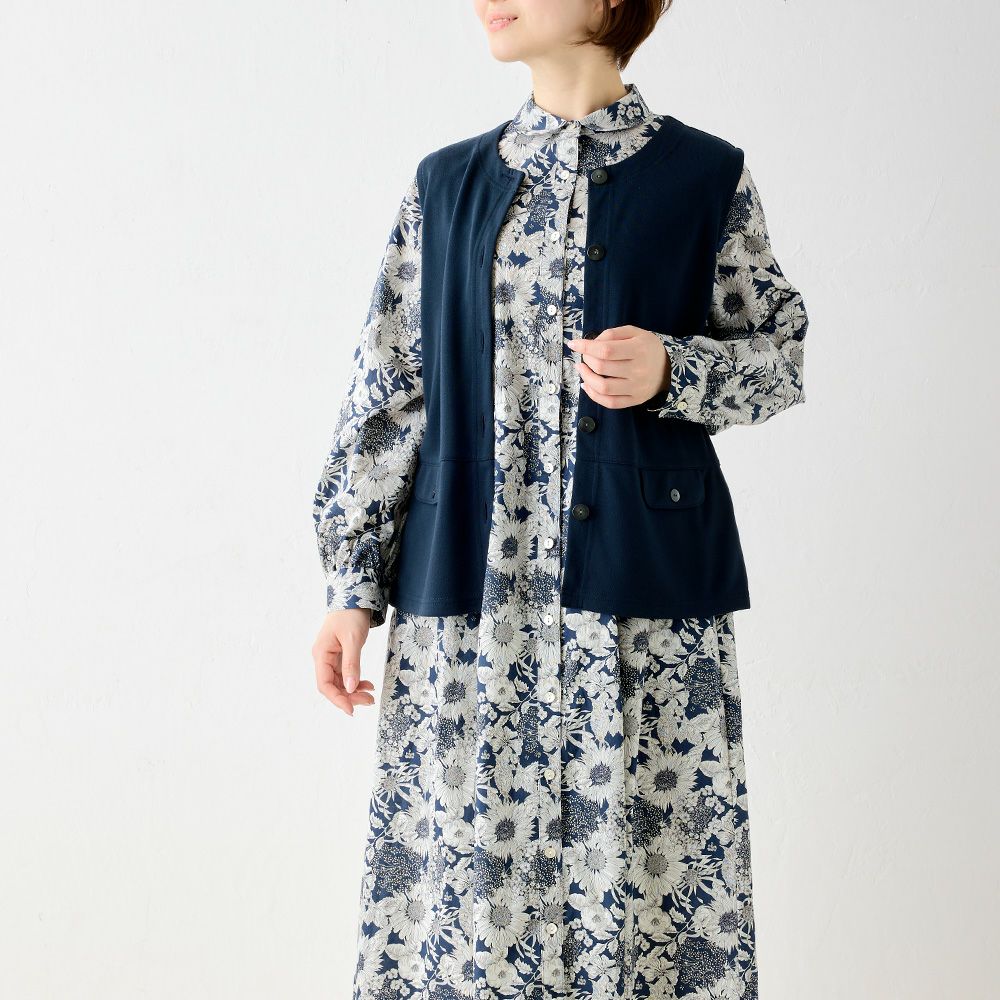 リバティプリント タナローン シャツワンピース span公式オンライン