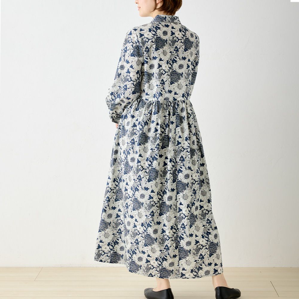 リバティプリント タナローン シャツワンピース span公式オンライン