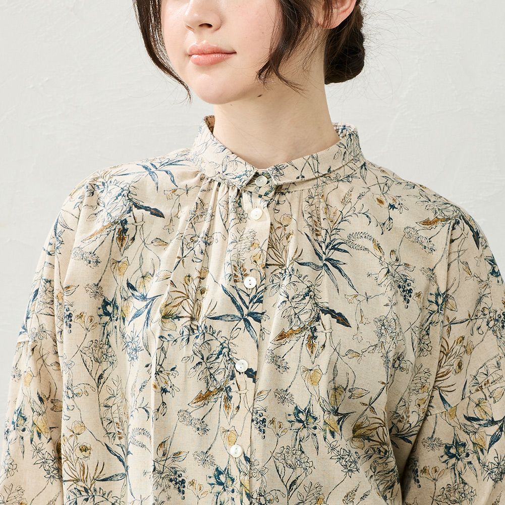 日本製】綿麻 花柄ブラウス span公式オンラインショップ