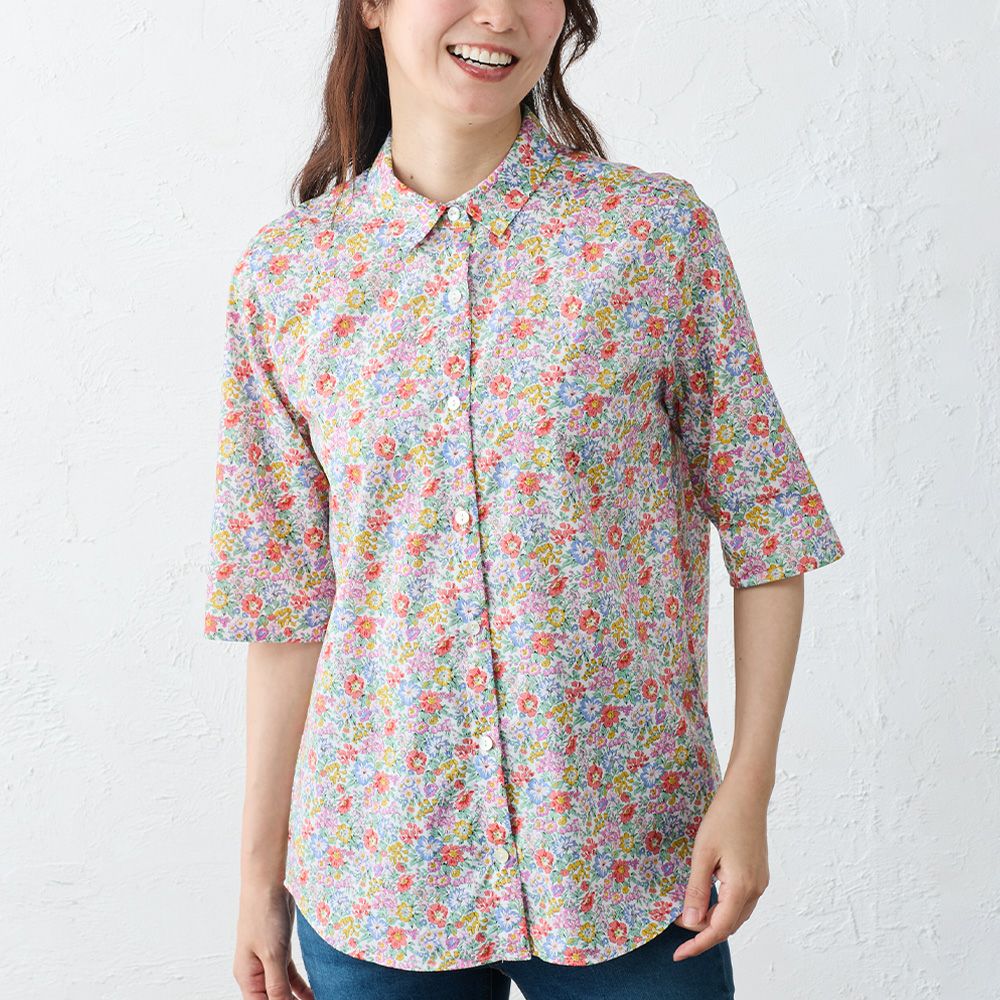 LIBERTY リバティ七分袖ブラウス span公式オンラインショップ