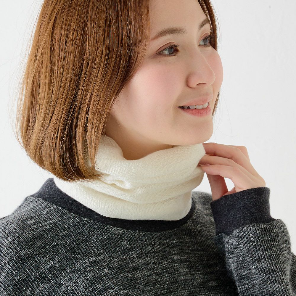 カシミヤシルク ホールガーメントネックウォーマー カシミヤシルク